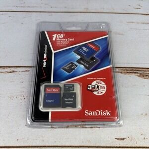 SanDisk 1GB 3-in-1 Memory Card with Adapters Verizon Wireless New Sealed
